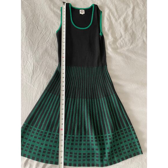 Anne Klein Black and Green Sleeveless Sweater Dress SZ Small - Picture 7 of 8